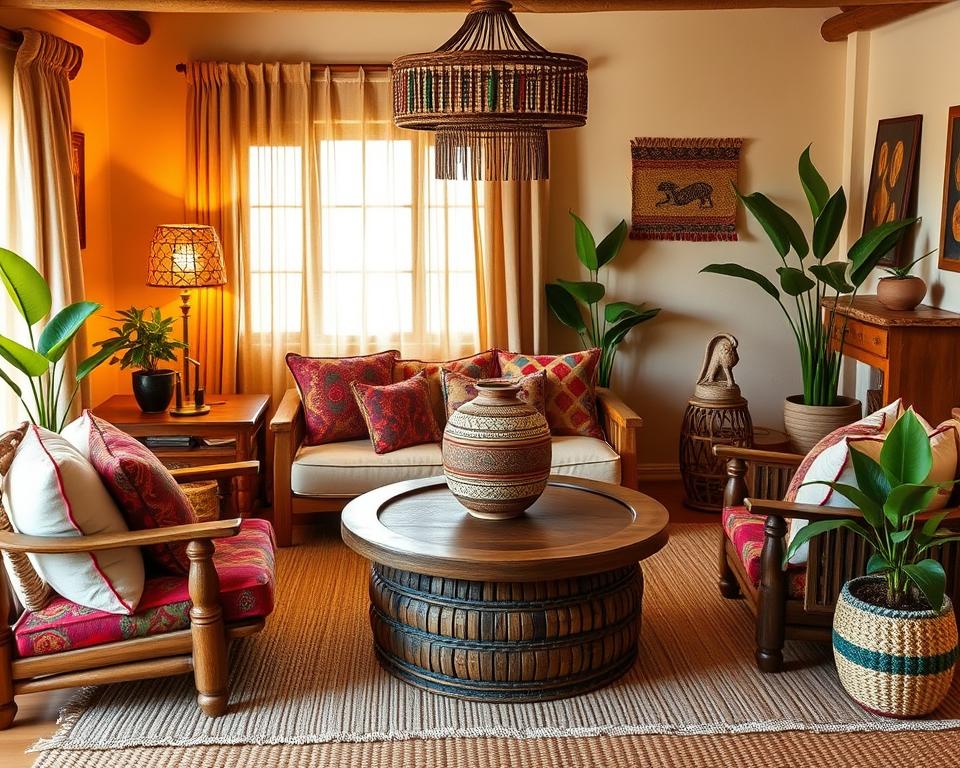 Kenyan-inspired cozy living room