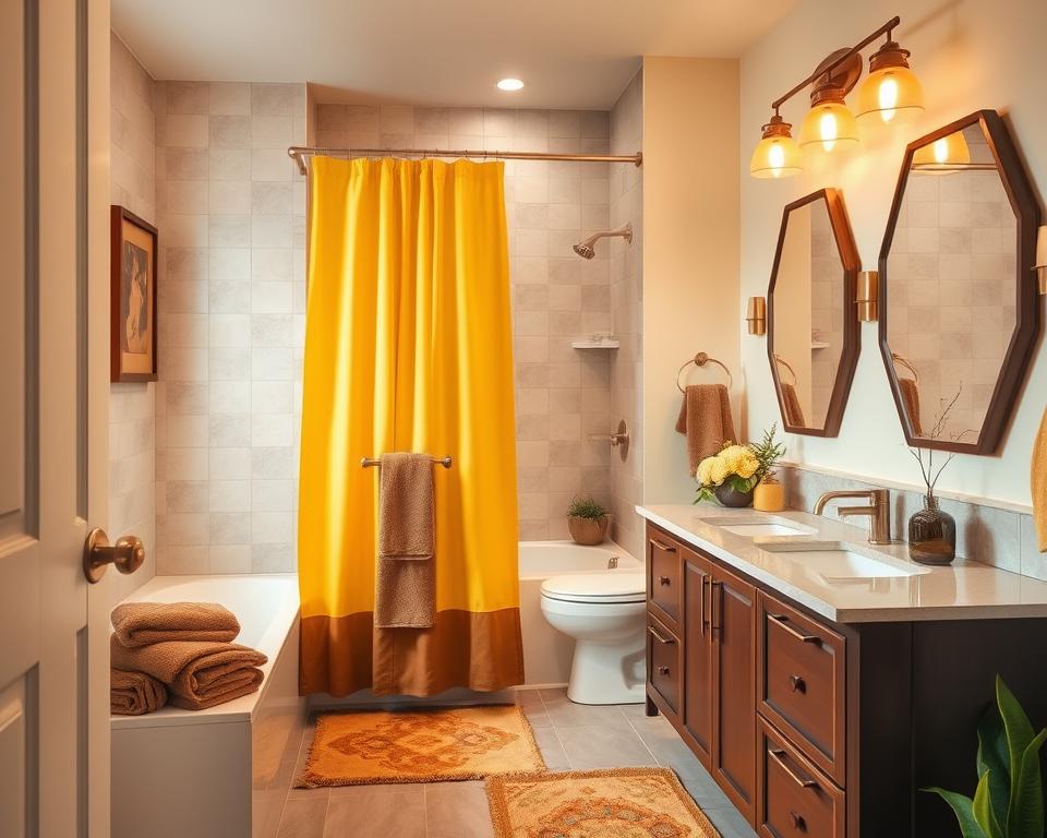 Stylish Yellow & Brown Bathroom Decor Ideas