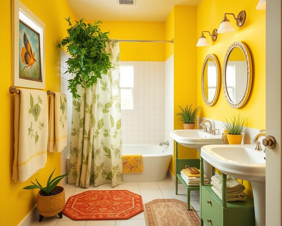 Cheerful Yellow and Green Bathroom Decor Ideas