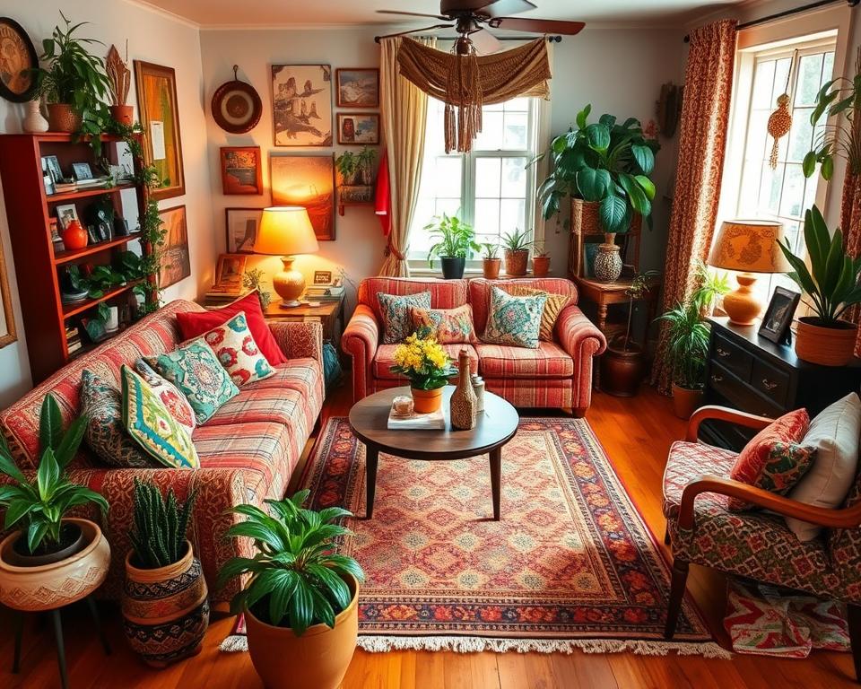 bohemian living room style