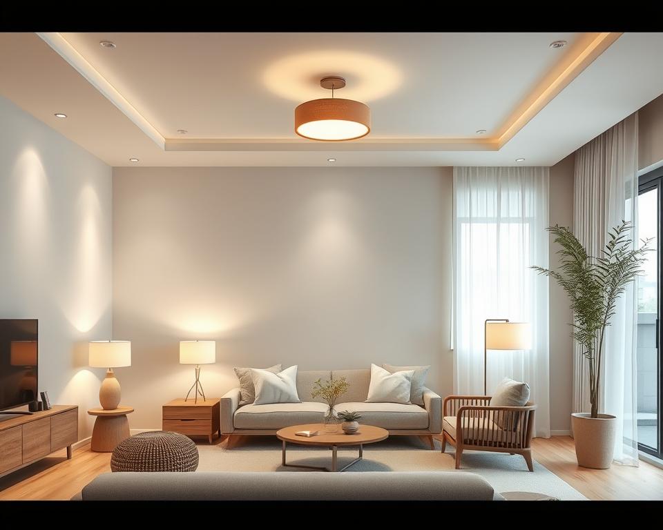 layered lighting living room