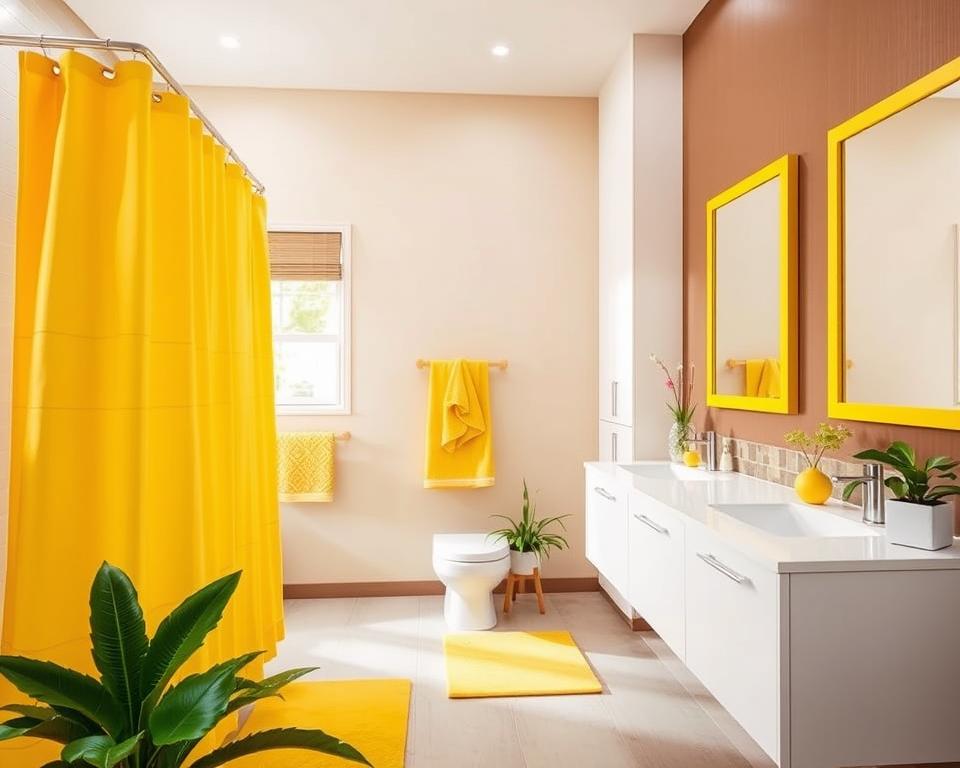 yellow bathroom accents